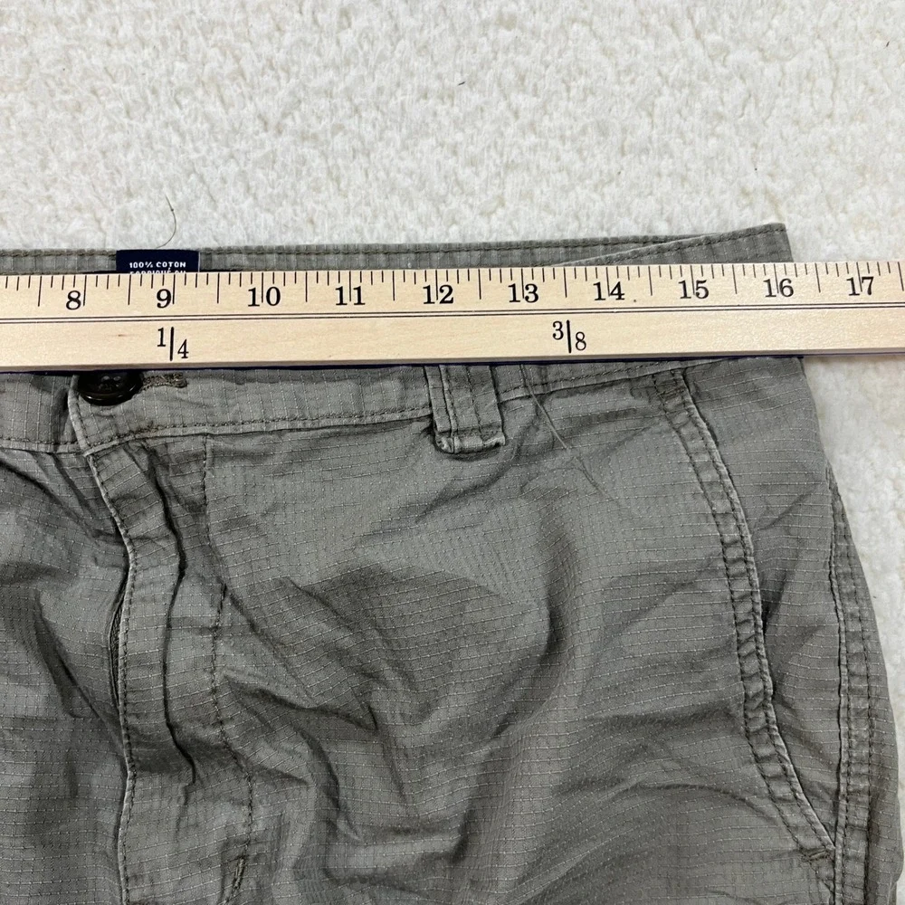 Chaps Cargo Shorts Mens 33 Moss Green Ripstop Cotton Utility Casual Outdoor 7425
